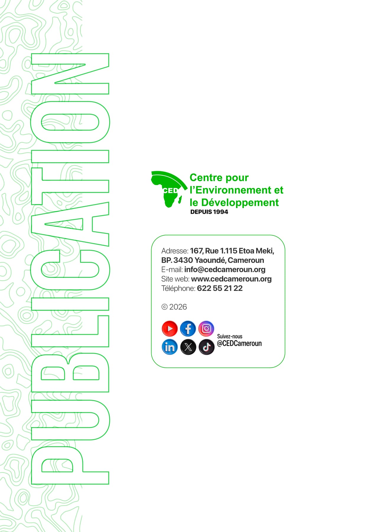 Quatrième de couverture Publication