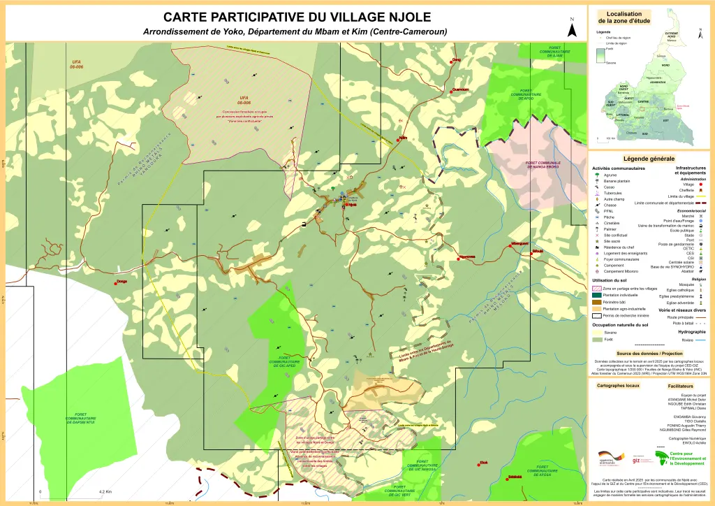 Carte participative du village Njolé