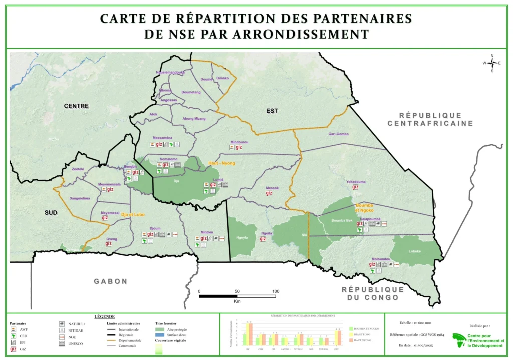 Carte de répartition des partenaires de NSE A3