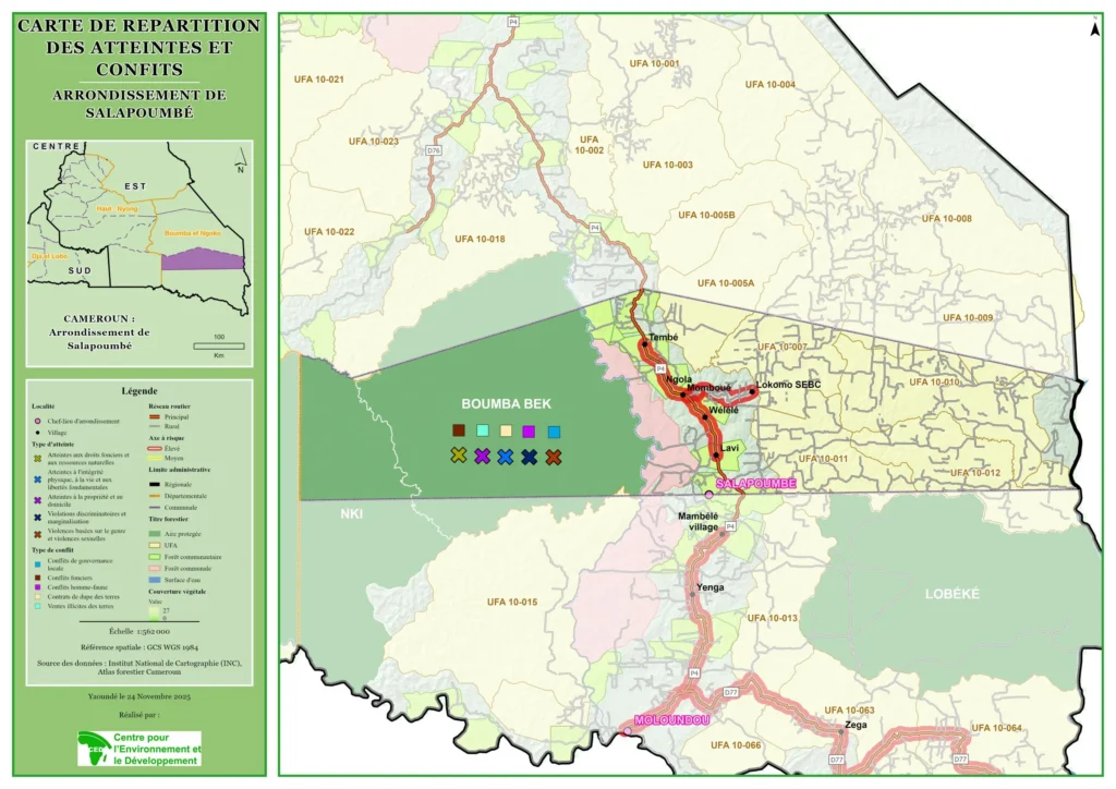 Carte des Conflits et Atteintes par arrondissement A3 Salapoumbé
